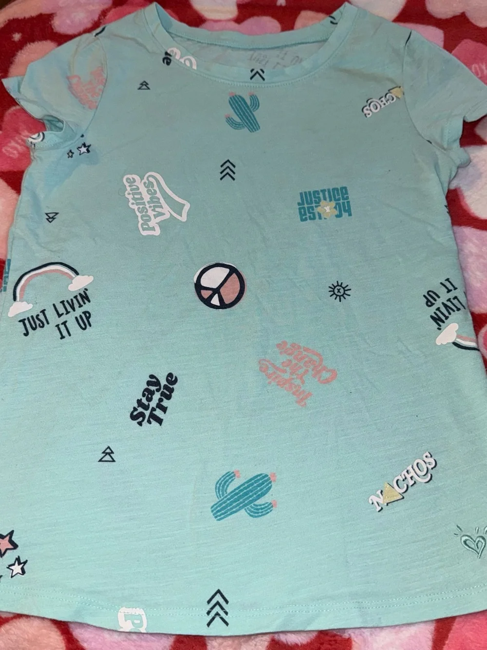 Justice Girls Size 8 Short Sleeve Shirt